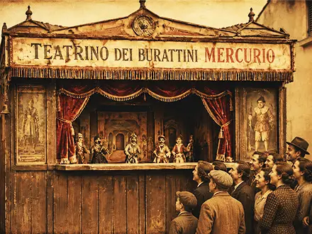 Il Teatrino dei Burattini Mercurio in una foto storica del passato