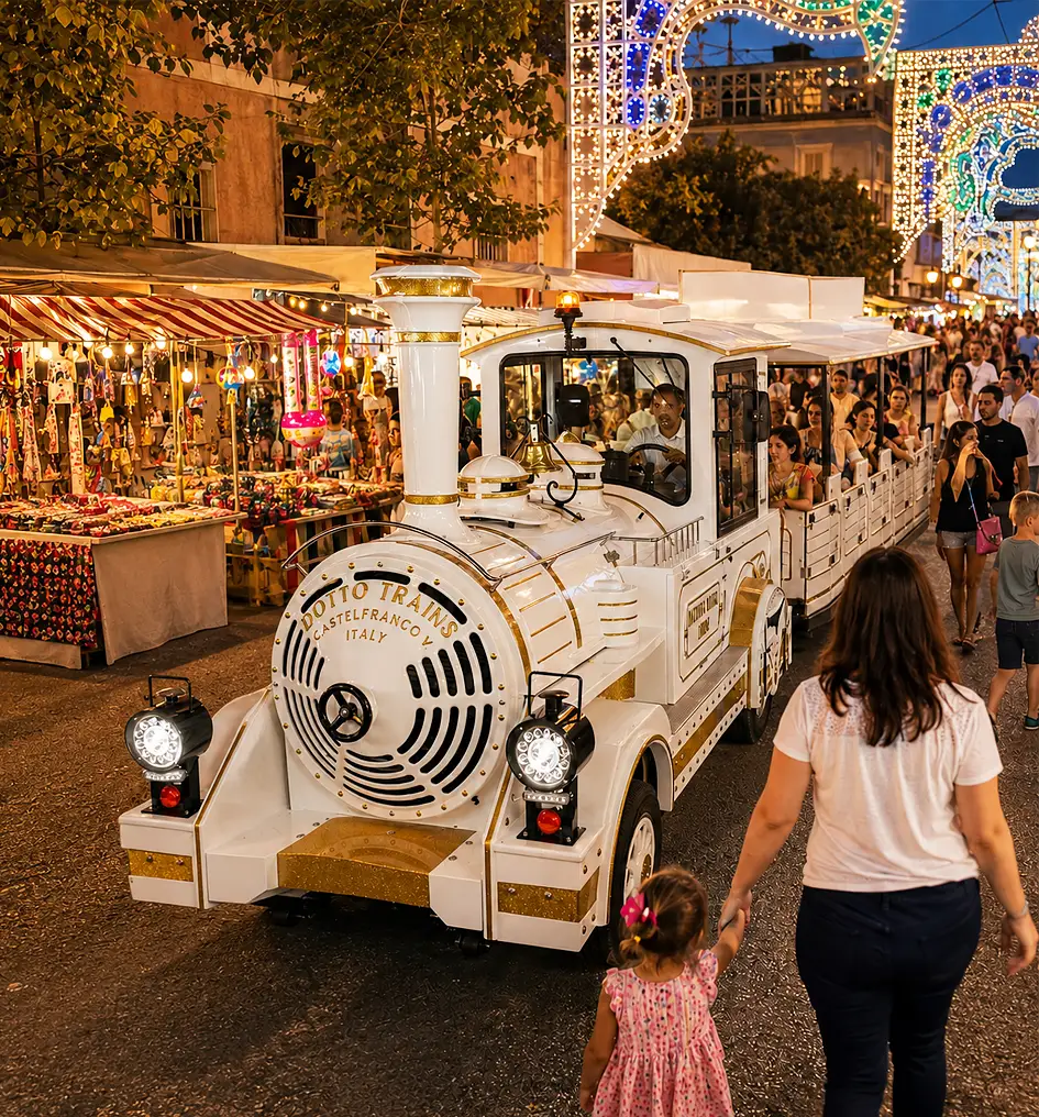 The Mercurio Train at a local patron saint festival in the square