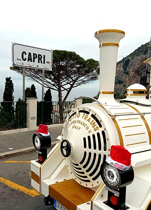 The Mercurio Tourist Train during a scenic tour in Capri